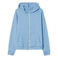 thumbnail image 6 of Fengqque Women's Zip Up Drawstring Hoodies Pocket Jackets Winter Coats Long Sleeve Sweatshirts Pullover Fall Clothes Sky Blue XL(XL), 6 of 7