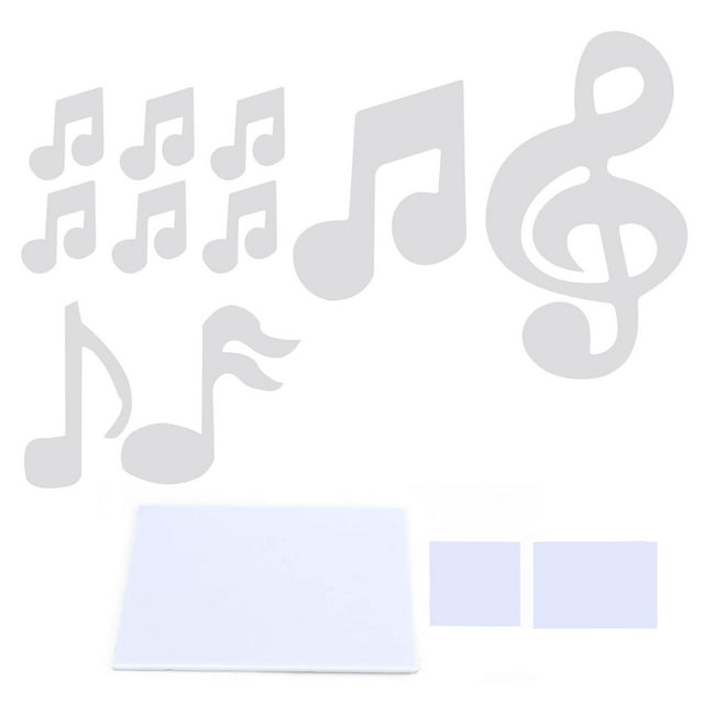 Crea tus propias pegatinas en relieve únicas para el fondo del dormitorio con notas musicales plateadas como decoración de pared
