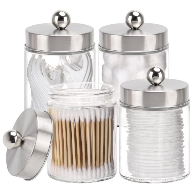 Dispensador de vidrio con soporte en forma de bola Tbestmax, 300 ml, baño, paquete de 4