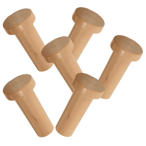 FRCOLOR 6pcs Wooden Wall Hook For Entryway Decorative Coat Hat Pegs Door Hooks For Hanging Clothes Towels Bags Stylish Wall Mounted Hangers For Home Office