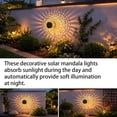 thumbnail image 5 of Solar Mandala Lights, Metal Solar Powered Outdoor Deck Step Wall Lights, Waterproof Fence Light for Garden Post Patio Backyard Yard Decor (4 Pack), 5 of 7