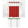 thumbnail image 6 of No Hook Shower Curtain with Snap in Liner, Crimson Red Long Wave Pattern Texture Hotel Shower Curtains for Bathroom, Washable Shower Curtain Liner Set with Mesh Top Window, 72”x78”, 6 of 6