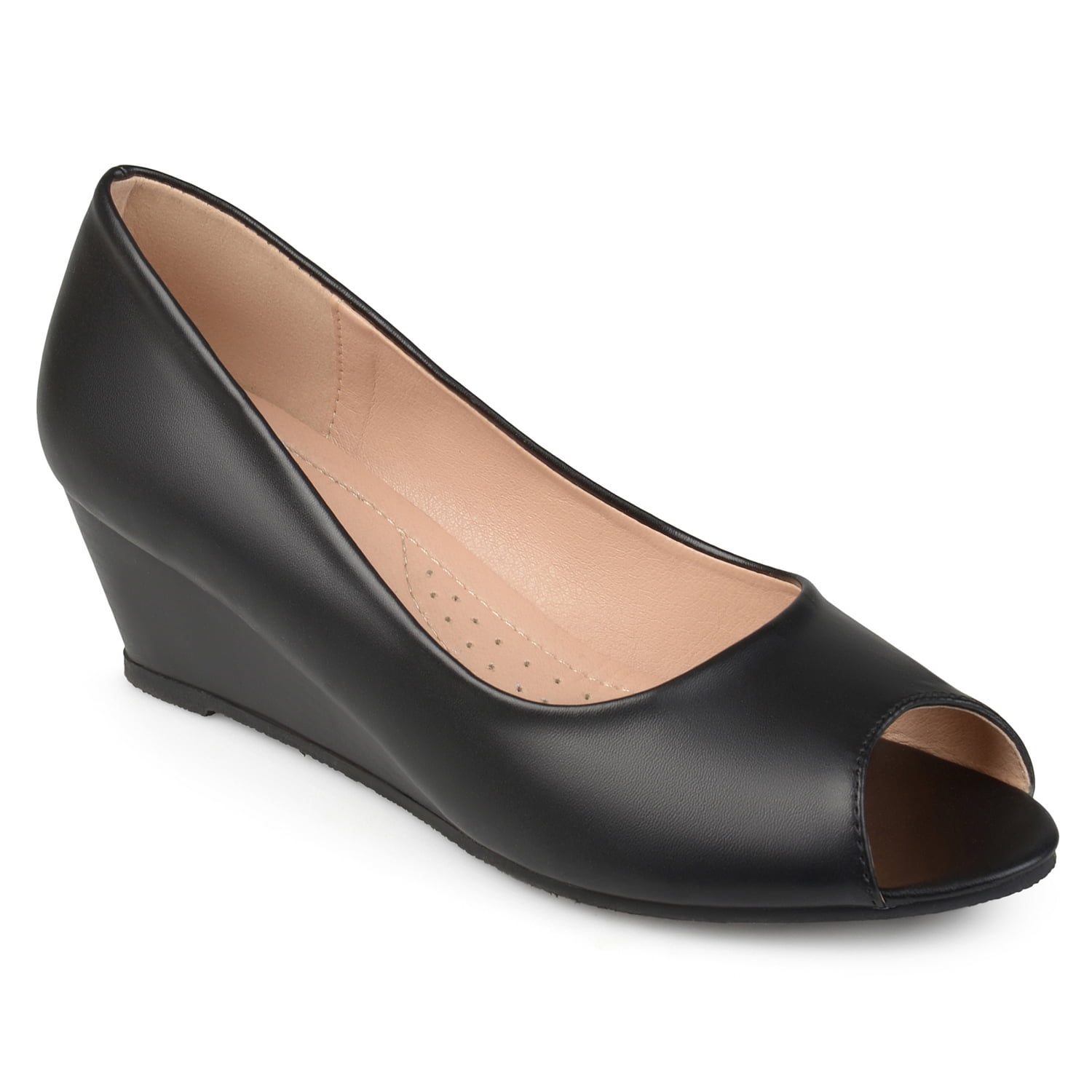 Brinley Co. - Brinley Co. Women's Faux Leather Comfort-sole Peep-toe ...