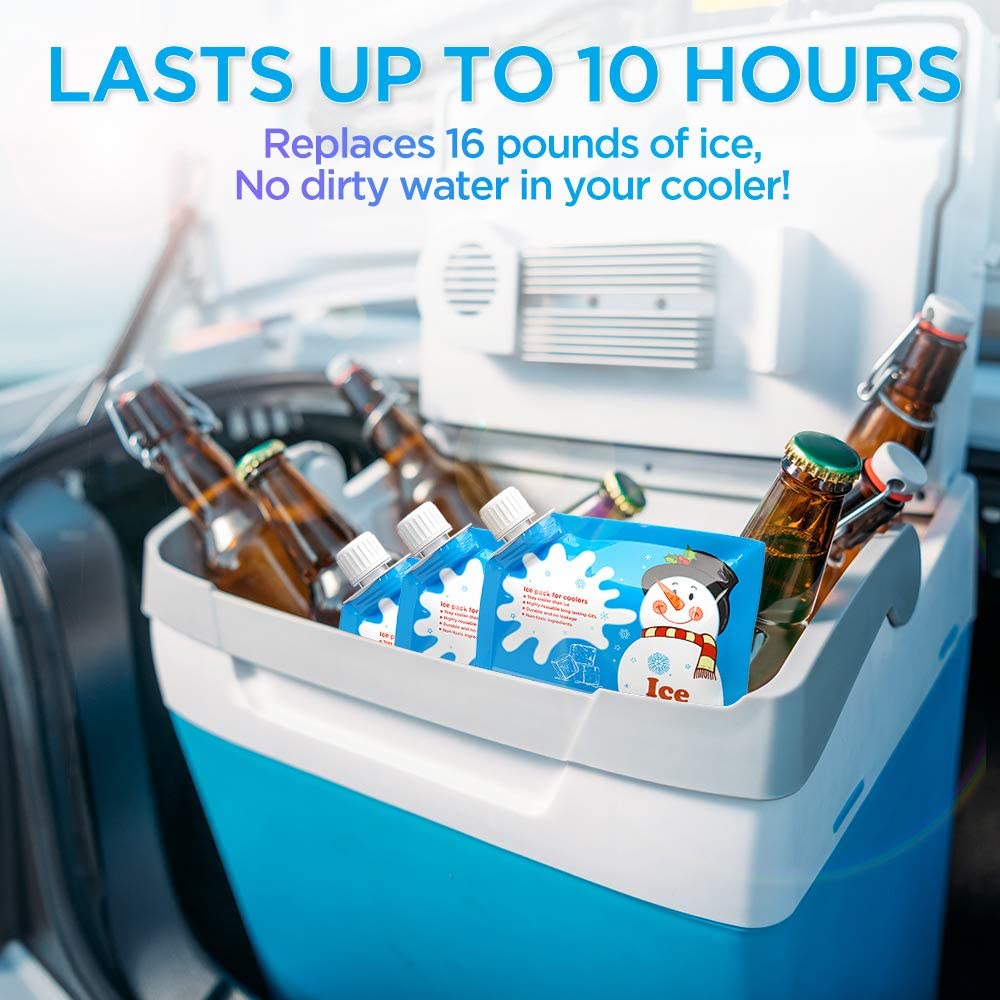 Freezer Packs, 8 Pack Ice Pack for Lunch Box Reusable & LongLasting