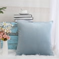 thumbnail image 4 of Unique Bargains Luxury Euro Velvet Square Decorative Throw Pillow Cover, 18" x 18" Pale Blue, 4 of 8
