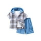 thumbnail image 1 of Conjunto de ropa Fdqin para niños, talla 13-14 años, manga corta, azul, 1 of 7