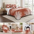 thumbnail image 6 of Quilts Twin XL Size, Burnt Orange Palm Leaves Soft Comforter Bedding Set for Bed, Summer Tropical Botanical Lightweight Quilted Bedspread with Pillow Cover(2 Pieces) for All Season, 68x98 Inch, 6 of 9