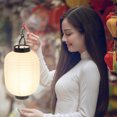 thumbnail image 2 of Beige Japanese Style Paper Lanterns for Decor Durable Folding Party Decorations 2pcs, 2 of 8