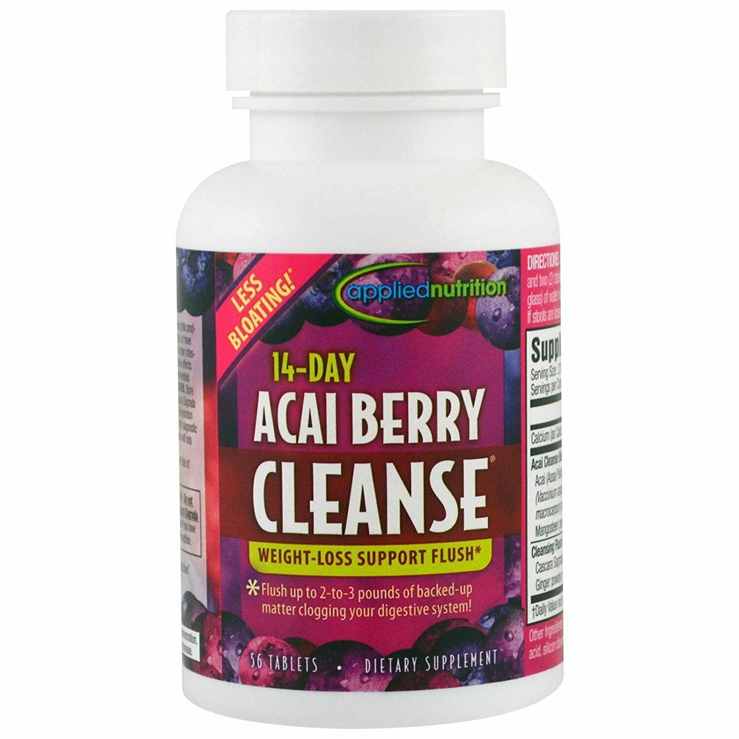 Applied Nutrition Acai Berry Cleanse Weight-Loss Support Flush Supplement Tablet, 56 Ct - image 2 of 7