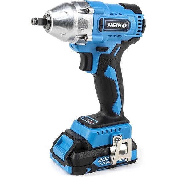 Neiko 10880A 3/8-Inch-Drive Brushless Cordless Impact Wrench, 20-Volt Compact Impact Wrench with Lithium-Ion Charging Battery, Includes Fast Charger, 3/8 Impact Gun, 3/8 Impact Wrench, Impact Driver