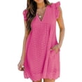 thumbnail image 2 of V Neck Dress, Lined With Shorts Dress Lace Design Eyelet Hem Hollow For Dating ANGGREK Otros, 2 of 6