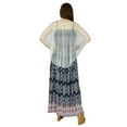 thumbnail image 4 of Bimba Long Rayon Flaired Maxi Dress With Smocked Bust & Net Poncho Cape, 4 of 4
