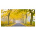 thumbnail image 2 of Misty Road in Yellow Autumn Forest - Landscape Photography Canvas Print, 2 of 3