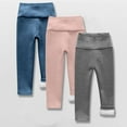 thumbnail image 2 of Hduncf 3 Packs Girls Boys Winter Fleece Lined Leggings Thick Thermal Pants Tights Full Length Warm Clothes for Kids Dark Blue 5 Years, 2 of 3