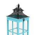 thumbnail image 5 of DecMode 2 Holder Blue Wood Lighthouse Style Decorative Candle Lantern, Set of 2, 5 of 10