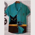 thumbnail image 4 of Camisa de verano para hombre, con estampado gráfico de animales, camisetas de gato, ropa informal de manga corta, ropa de calle de moda para hombre, blusa divertida de gran tamaño, 4 of 5