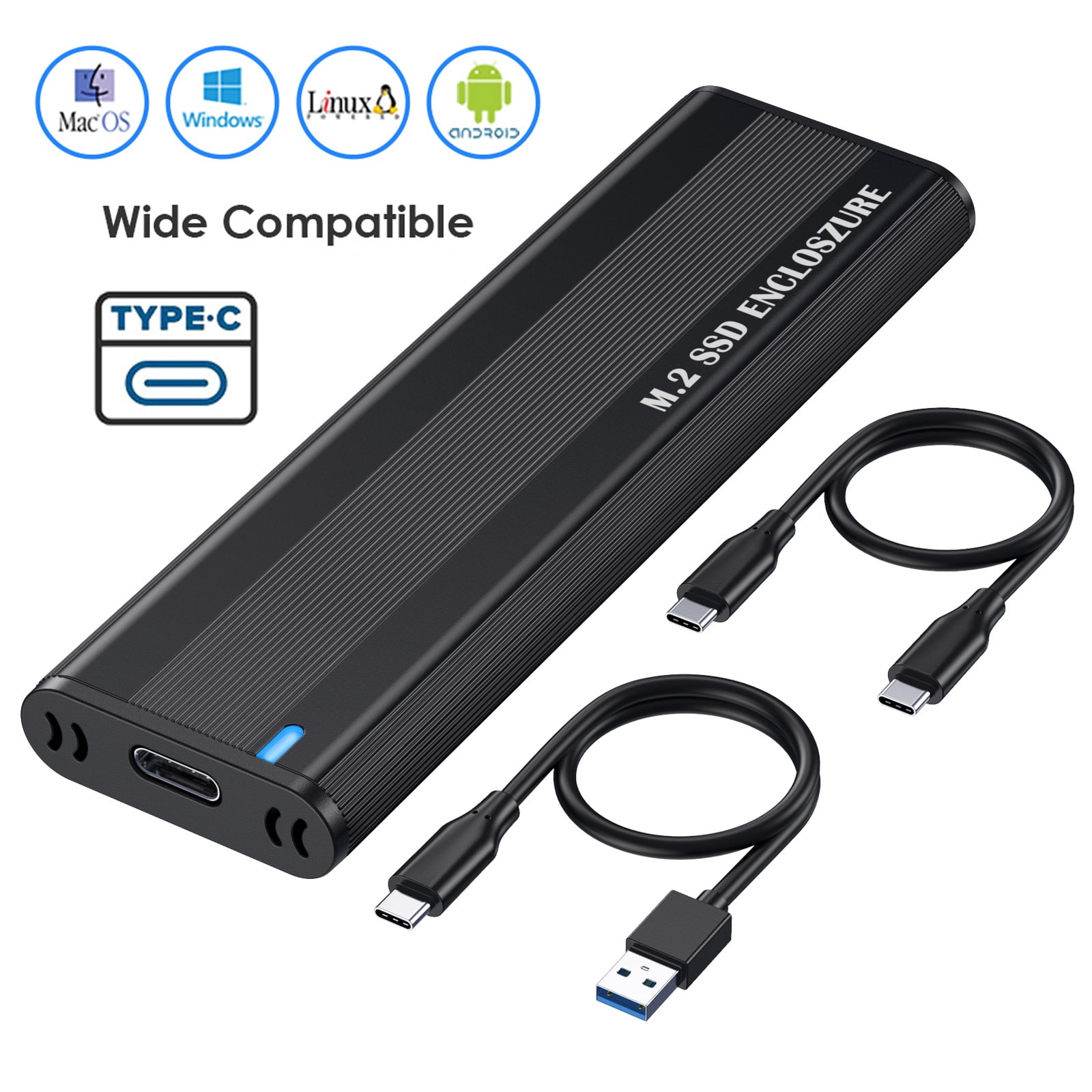FVH USB 3.0 USB-C Type-C to NVME M-key M.2 NGFF SATA SSD External PCBA Case Enclosure RTL9210B Chipset