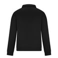 thumbnail image 4 of HOOMEUMY Mens Half-Zip Pullover Long Sleeve Clothes Fashion 2025 Trendy Classic Solid Coat Stand Collar Jacket Loose Fit Design Casual Workout Black XXL, 4 of 6