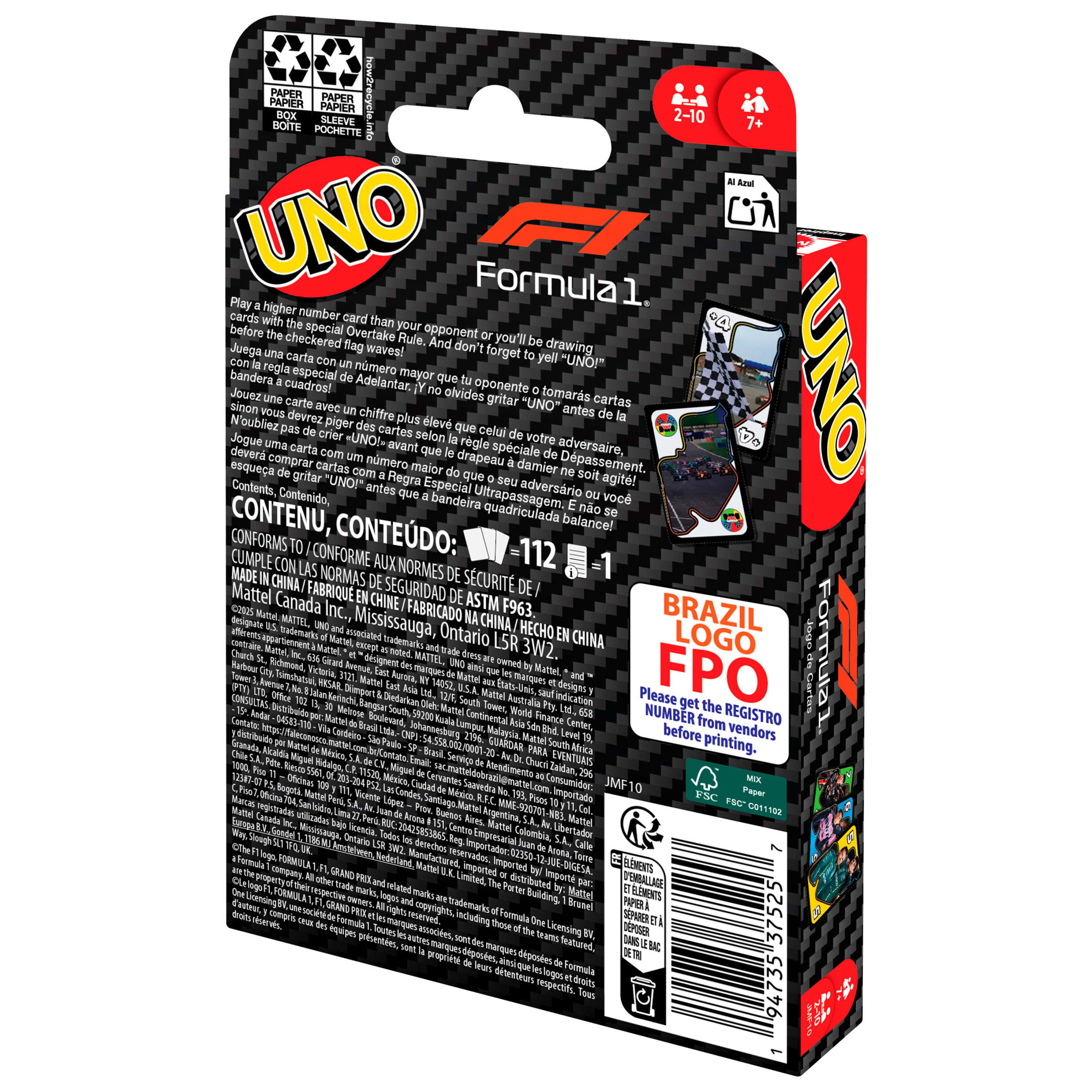 UNO F1 Card Game with Overtake Rule photo 4