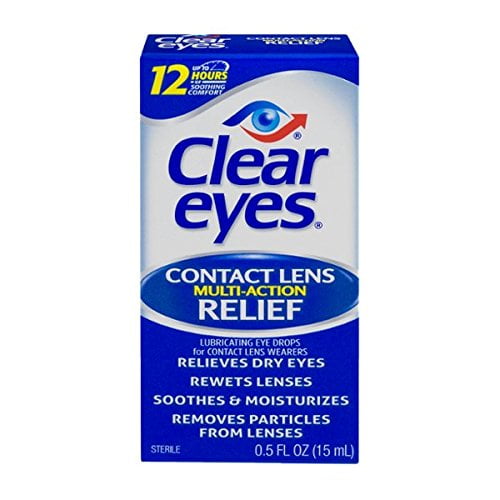 6 Pack - Clear Eyes Contact Lens Multi-Action Relief 0.5oz Each