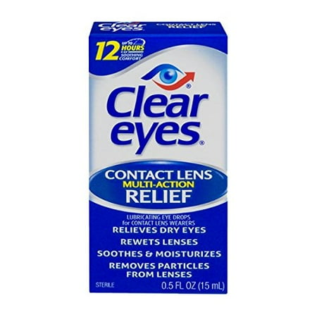 6 Pack - Clear Eyes Contact Lens Multi-Action Relief 0.5oz Each