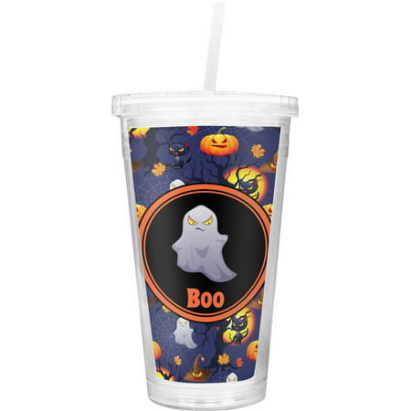 Halloween Night Double Wall Tumbler with Straw (Personalized), Customizing Instructions: YOU WILL RECEIVE AN EMAIL WITH A LINK TO DESIGN YOUR PRODUCT.., By RNK Shops