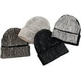 thumbnail image 4 of YooGuoGuo Unisex Shiny Bling Cuffed Beanie with Rhinestone for Men Women Winter Knit Soft Hat Stretchy Skull Cap Beige, 4 of 5