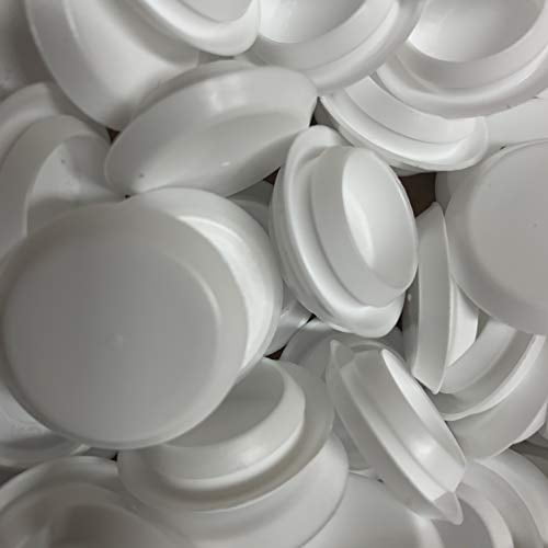(50) 3/4" White Plastic Flush Type Hole Plugs 1" Head