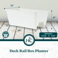 thumbnail image 2 of HC Companies Heavy Duty 24 Inch Deck Rail Box Planter with Drainage Holes, White, 2 of 11