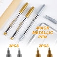 thumbnail image 1 of Gold And Silver Permanent Marker Pens - 4 Pieces Metallic Pens, 1 of 7