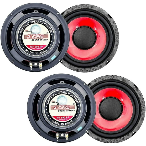 5 CORE 6" Inch Subwoofer Car Audio 900W Peak Power Sub Woofer Pair Loudspeaker Wide Range High
