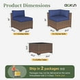 thumbnail image 2 of Aoxun 7 Piece Patio Furniture Set Wicker Rattan Patio Conversation Set Outdoor Sectional Sofa Set with Coffee Table and 4” Thickened Cushions, Blue(Waterproof Cover Included), 2 of 6