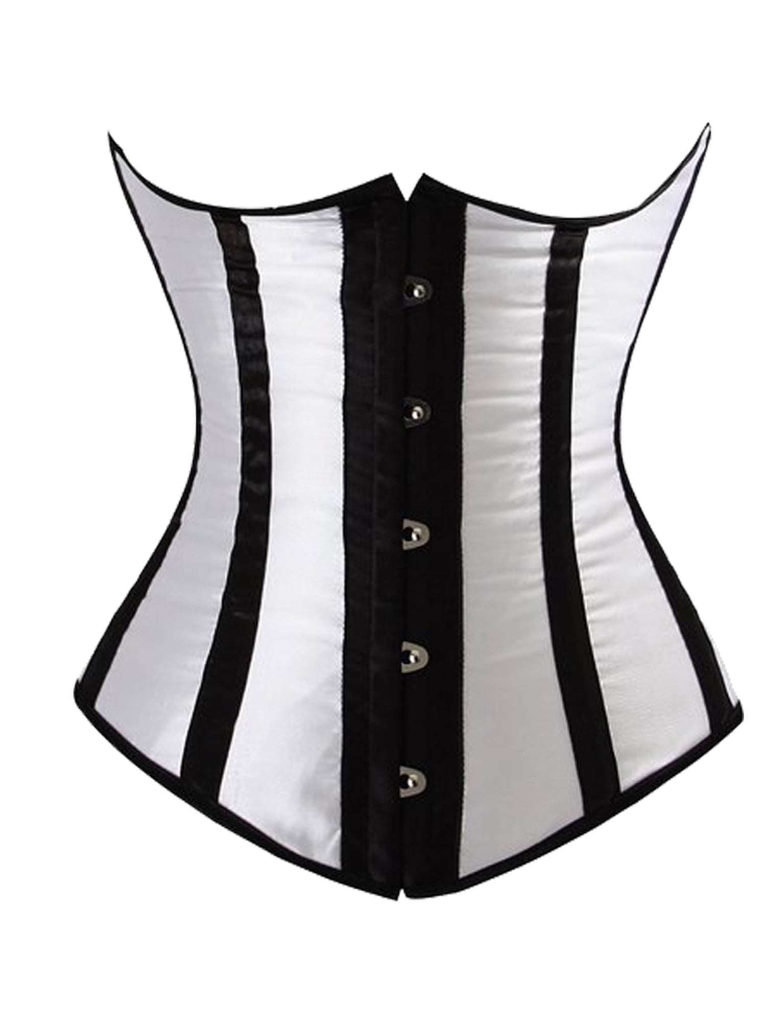 LELINTA Women's Waist Training Corset Shaper Classic Satin Striped Pattern Corset With GString