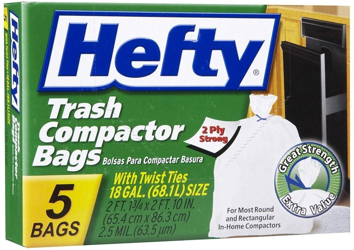 Hefty 5-Count 18-Gallon Trash Compactor Bag