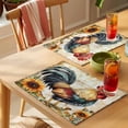 thumbnail image 4 of Rooster Placemats Set of 1, Wildflowers Vintage Flowers Farm Watercolor Non-Slip Place Mats Washable Table Mats for Kitchen Dining Table Decorations Indoor/Outdoor, 4 of 9