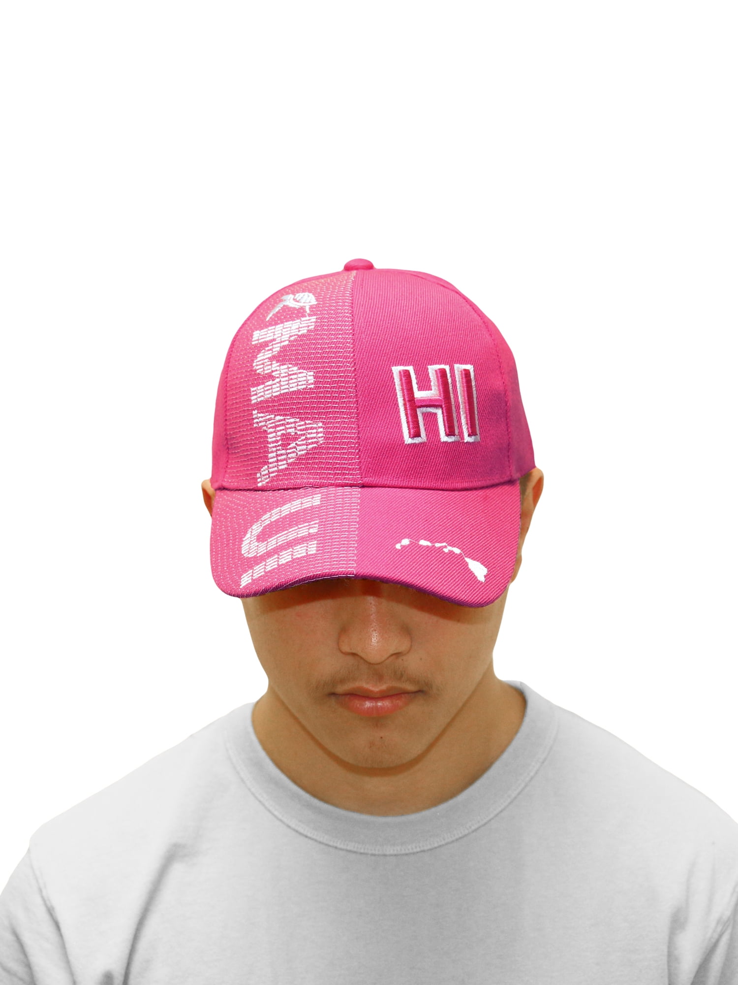 ISLAND CREW HAWAII CAP: Hi Maui W/ Island Logo, Hot Pink