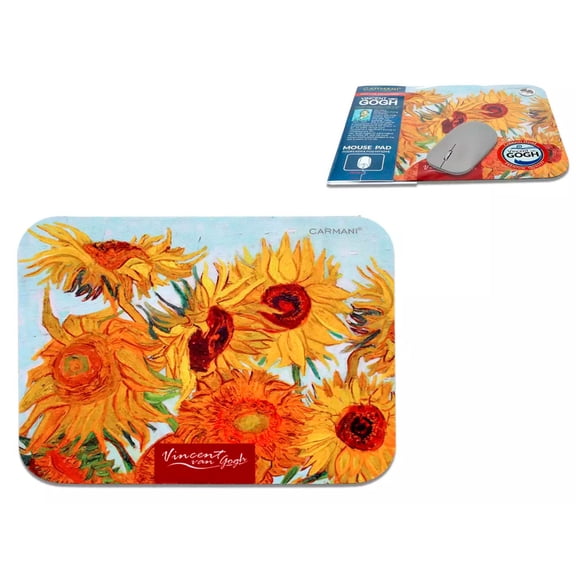 Elegant Classic Sunflowers Art Design Mouse Pad For Computer Mouse - Colorful Design with Square Shape, Durable Materials , portable, Gaming, Office, Work Home - 18 x 22cm