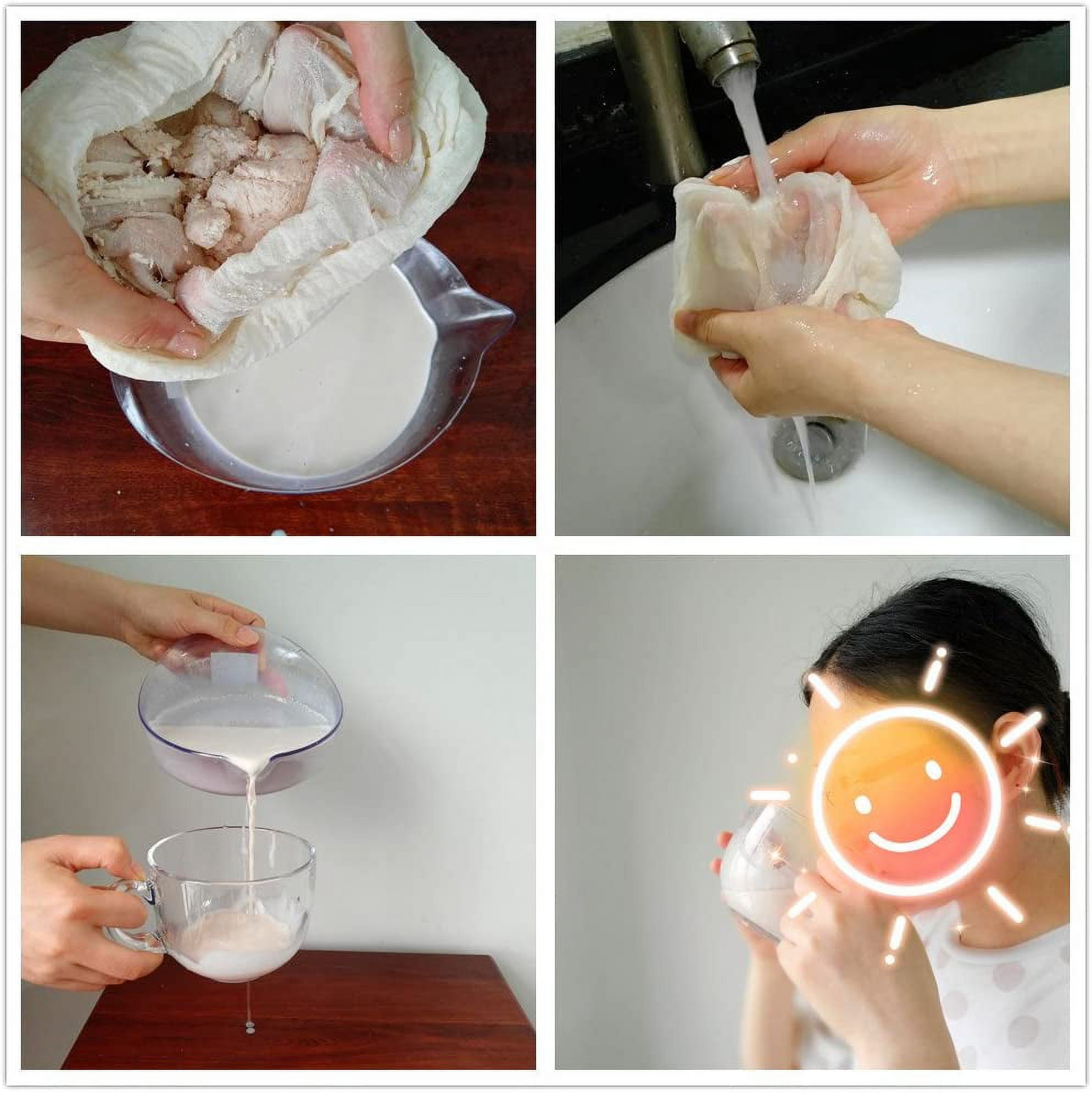 3Pcs/Set Cheesecloth Bags for Straining, Reusable Cold Brew Coffee Cheese Cloths Strainer, Nut Milk Tea Juice Bag, Cotton Fine Mesh Filter Bags