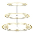 thumbnail image 2 of Iauyy 3 Tier Acrylic Cake Stand -DIY Design Wedding Dessert Display Tower for 34 Cupcakes for Birthday Party Gathering Festival, Gold Border-2, 2 of 8