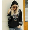 thumbnail image 2 of Higustar Tops for Women Plus Size Long Sleeve Blouses Boho Embroidered Tunic Tops Mexican V Neck Peasant Cotton Rayon Maxi Vintage Bohemian Casual Loose Clothes-Black/620-2XL/H, 2 of 7