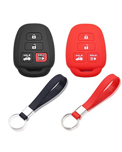 Gray 4 Buttons Key Shell Jacket Fob Key Holders Covers Keychain for Toyota 