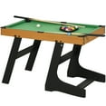 thumbnail image 2 of Soozier 38" Foldable Billiards Tabletop Game, Pool Table Set with Easy Folding for Storage, Balls, Cues, Chalk, Brush for Game Room, Man Cave, 2 of 9
