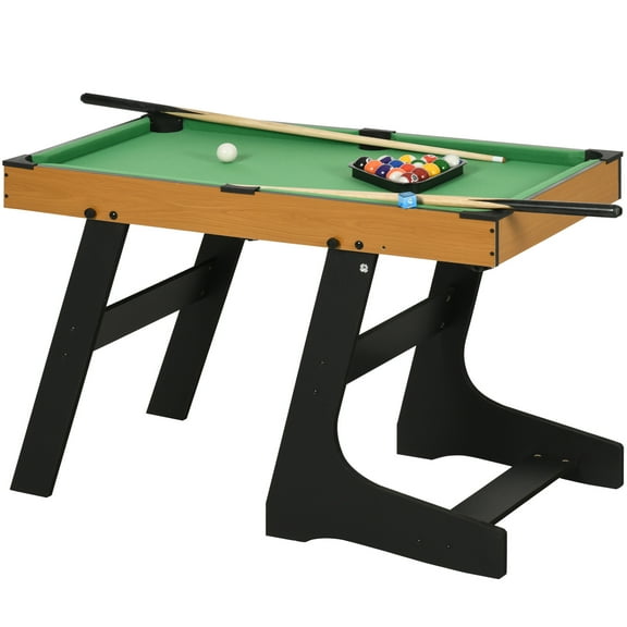 Soozier 38" Foldable Billiards Tabletop Game, Pool Table Set, Fun for the Whole Family with Easy Folding for Storage, Balls, Cues, Chalk, Brush for Game Room, Man Cave