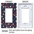 thumbnail image 3 of Yayeee Rocker Switch Wall Plate 2-Gang 4.7"x4.6" Home Decorative Outlet Cover, Red Starry Pattern, 3 of 6