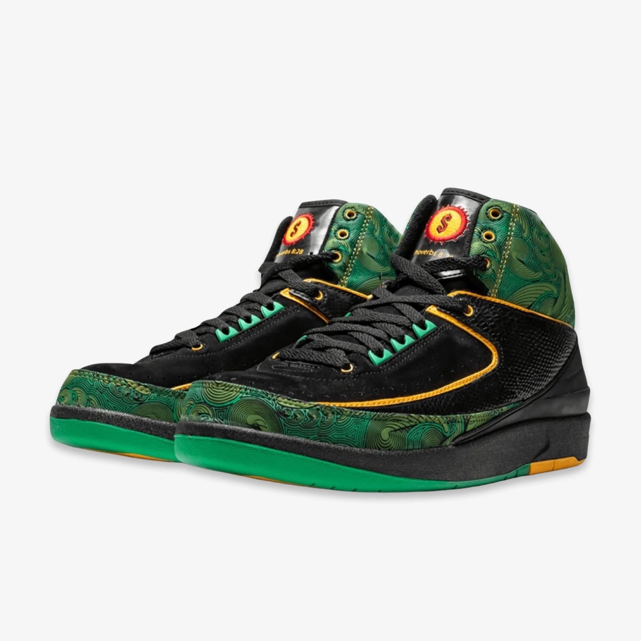 Nike Air Jordan 2 High Doernbecher Green Sz 9 Black Chicago Off