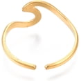 thumbnail image 4 of 2 Anillos de puño con forma de ola marina chapados en oro de 18 quilates, anillos abiertos, anillo de nudillo personalizado para mujer, joyería delicada y moderna, talla 7 (17,9 mm)., 4 of 4