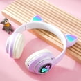 thumbnail image 3 of Auriculares Bluetooth KERHAND para niños con luz LED morada, 3 of 9