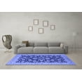 thumbnail image 3 of Ahgly Company Machine Washable Indoor Round Oriental Blue Industrial Area Rugs, 5' Round, 3 of 4