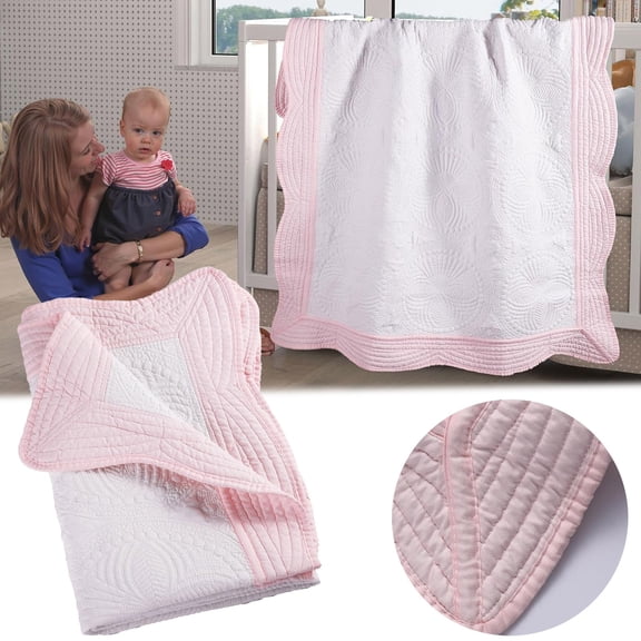 Personalized Lightweight Baby Duvet Cover, Neutral Color, Monogram, 4-Piece Cotton Quilt Set for Boys and Girls, 91 X 117 Cm, White