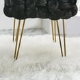 thumbnail image 5 of Home Soft Things Crushed Velvet Pouf Stool Ottoman - Jet Black - 16x16x16'', 5 of 7